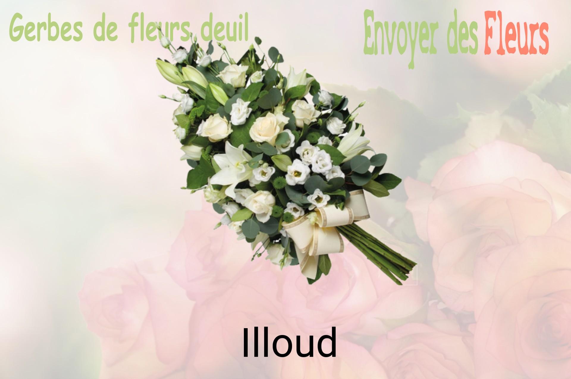 Gerbe de fleurs de deuil livrée à Illoud